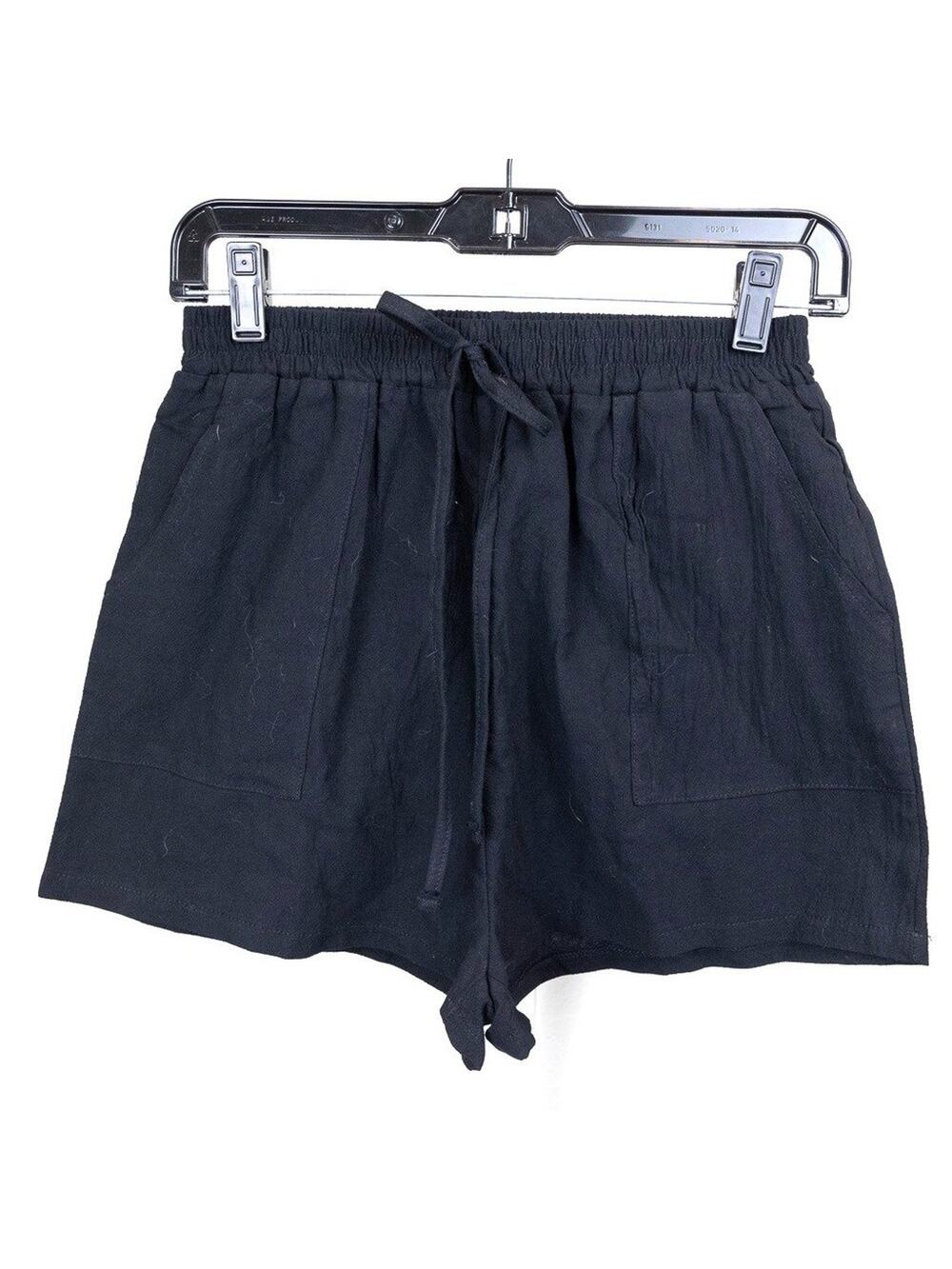 hein Black Woven Drawstring Shorts Women’s Size 4 NWOT